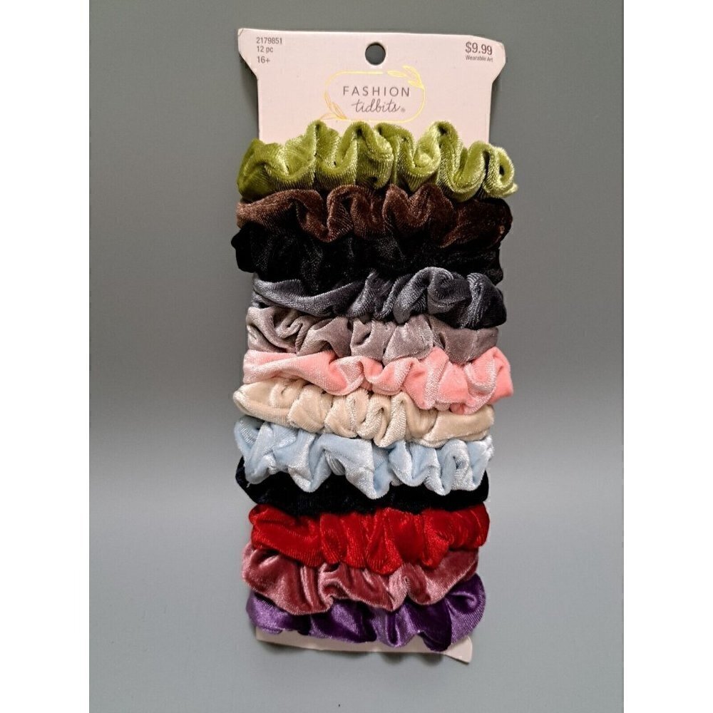 LOT of 2 (13pc) Textured Scrunchy Bright Colorful Scrunchies on Card - Picture 2 of 10